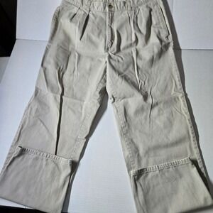 Duck Head Khaki Pleated Chino Pants Mens 36x32 Relaxed Fit Casual Trousers